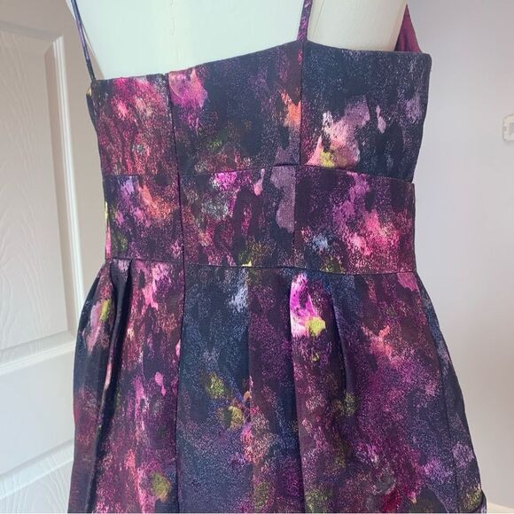 Nanette Lepore Watercolor Sateen Fit & Flare Mini Dress w/Pockets Size 10 - Picture 6 of 12